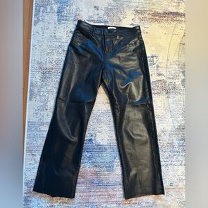 L'agence Wanda Coated Cropped Wide-Leg Jean size 26